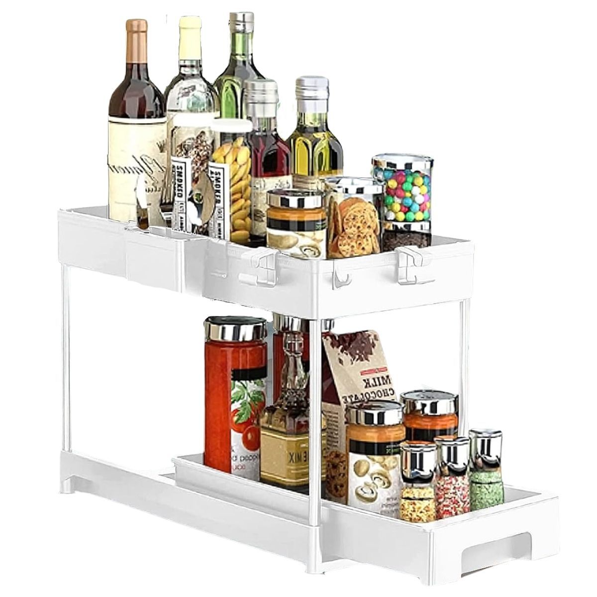 ELMEJORPRECIO - Organizador Multiuso Para Cocina Baño 2 Niveles Corredizo