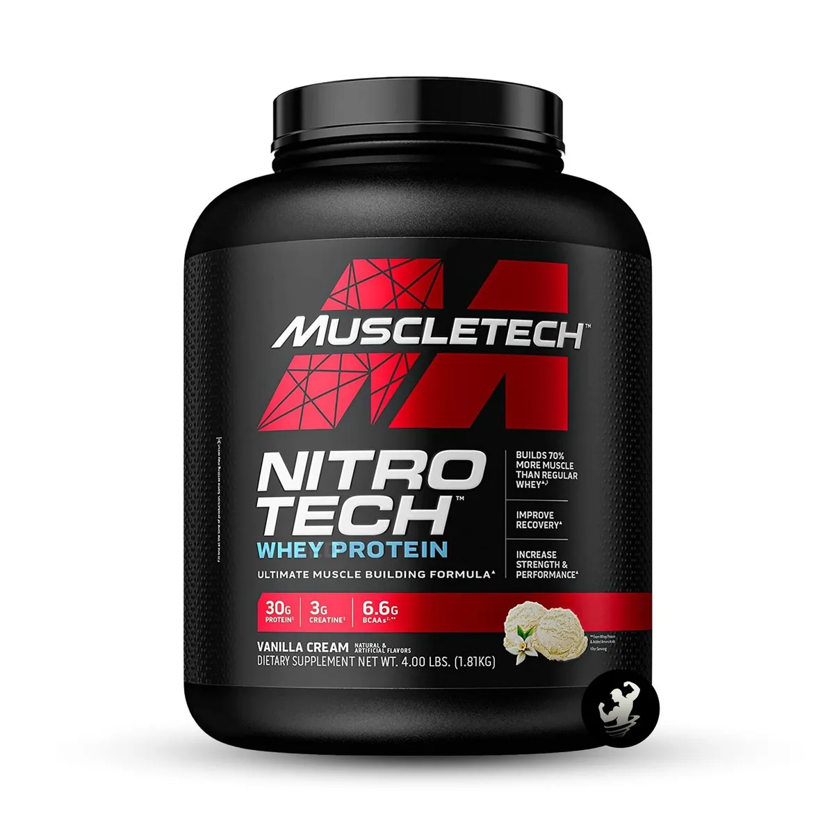 MUSCLETECH - Proteína Nitrotech Whey Protein 4lb - Vanilla Cream
