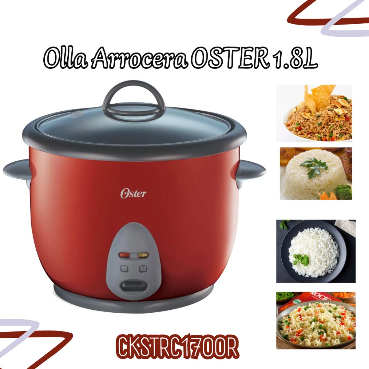 OSTER - Olla Arrocera Oster de 1.8 Lt CKSTRC1700R - ROJA