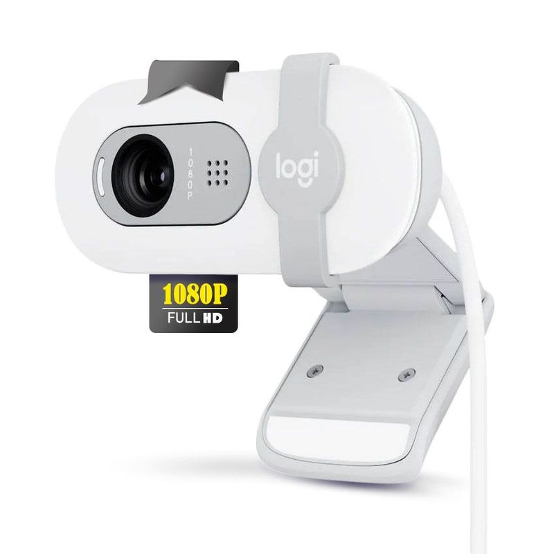 LOGITECH - Cámara Webcam Logitech Brio 100 Full HD 1080P USB - Blanco
