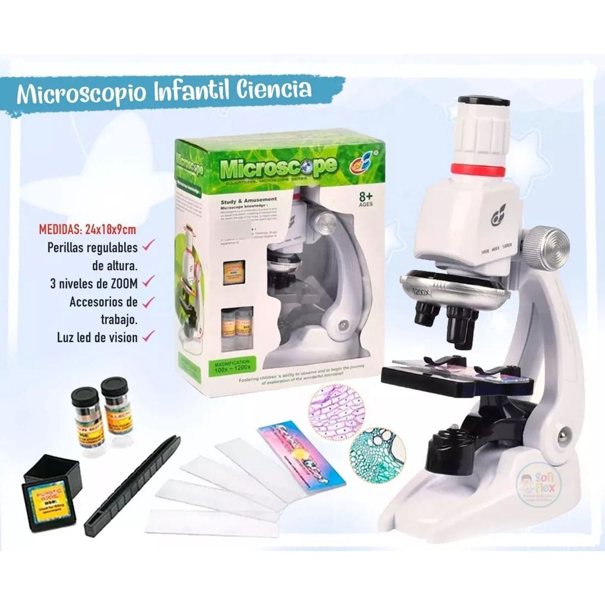 GENERICO - MICROSCOPIO INFANTIL EDUCATIVO EXPLORACIÓN EN CASA