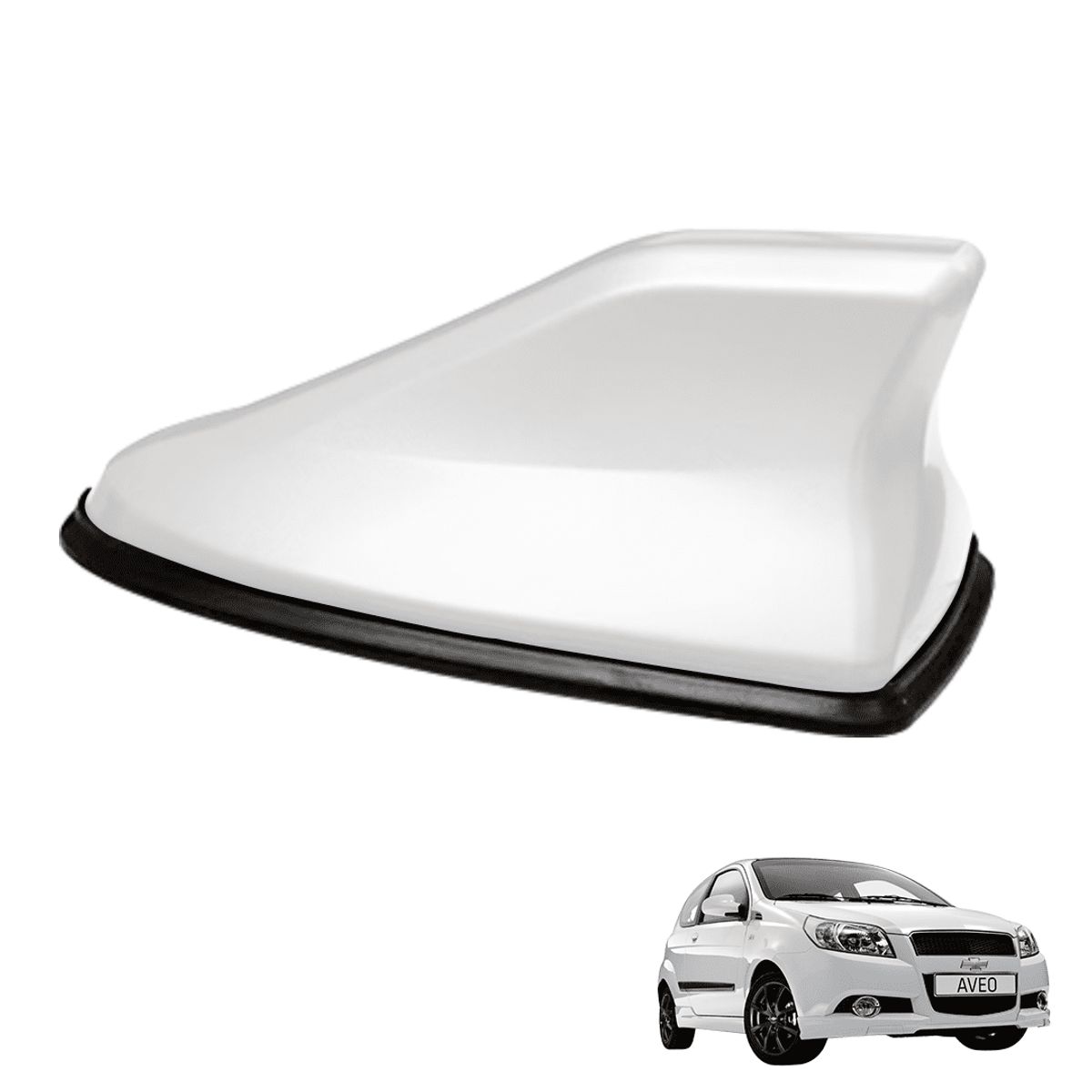 TECGO - Antena De Auto tiburon am Fm stereo Tuning Blanco