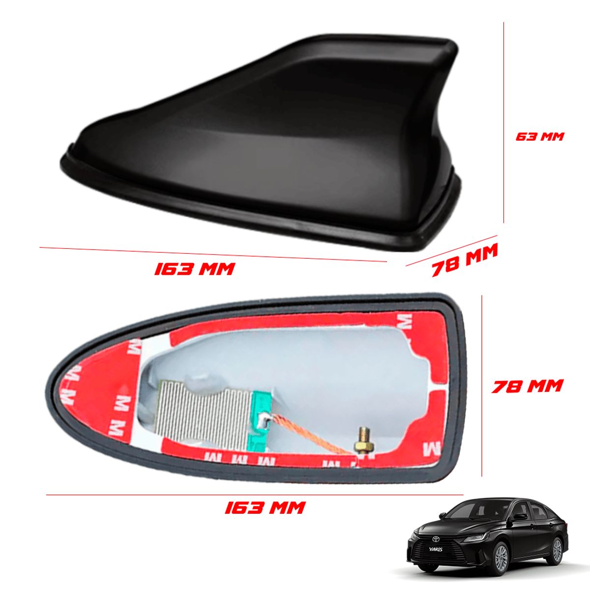 SAFARI - Antena De Auto tiburon am Fm stereo decorativa tuning