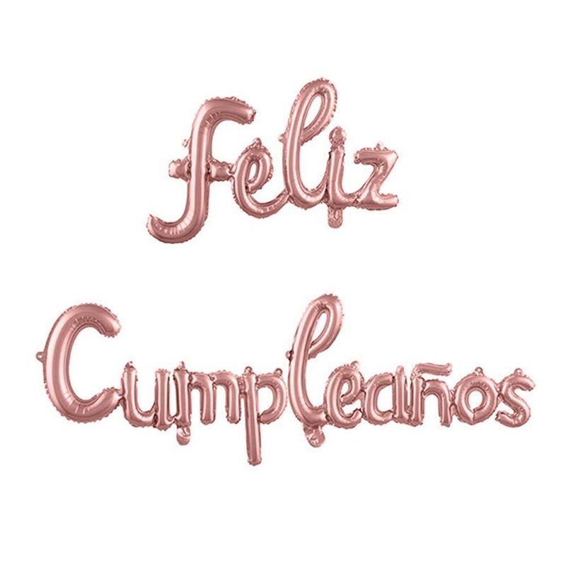 GENERICO - Globo de Letras Feliz Cumpleaños Rosado Gold