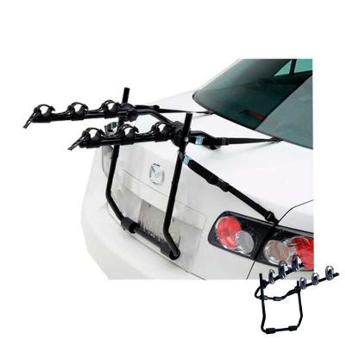 GENERICO - PORTABICICLETA NEGRO PARA 3 AUTO Y CAMIONETA/BARRA/SOPORTE