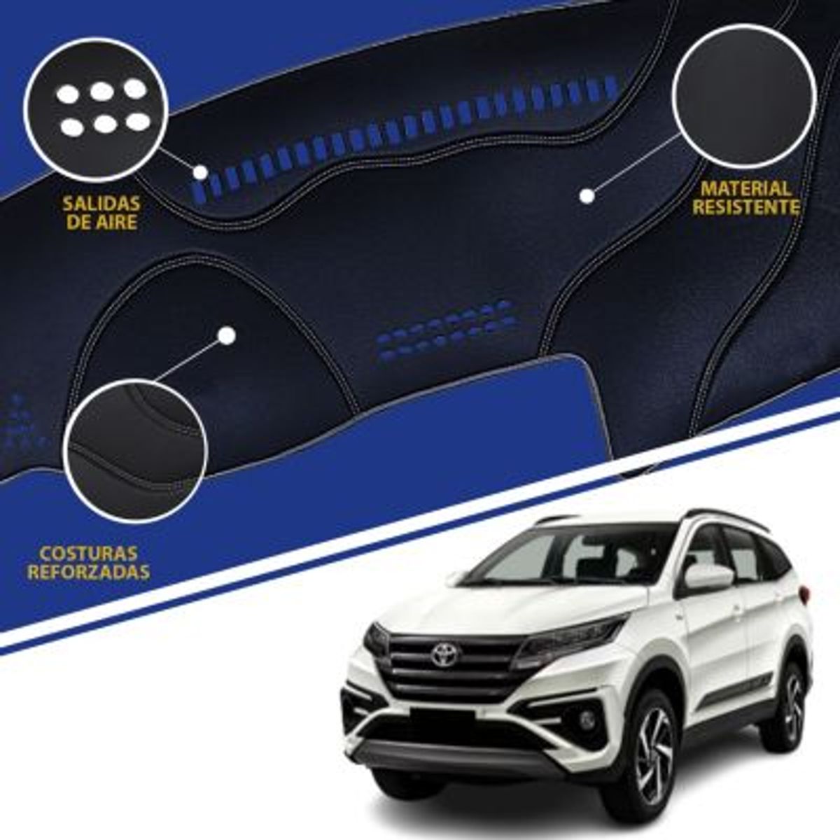 TECGO - PROTECTOR CUBRE TAPETE TABLERO TIPO TOYOTA RUSH 2023