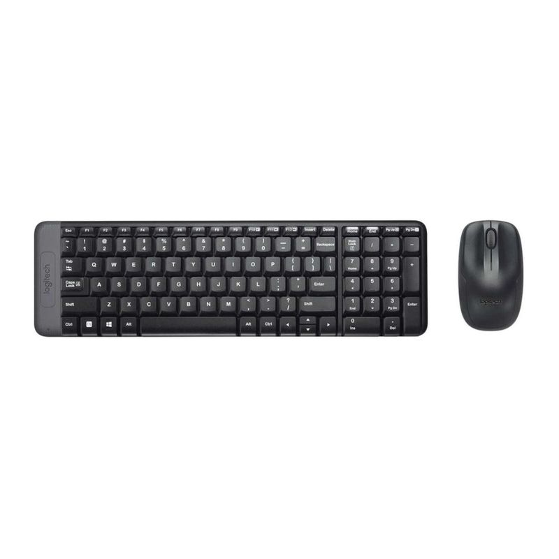 LOGITECH - TECLADO LOGITECH + MOUSE MK220 WIRELESS USB SP NEGRO