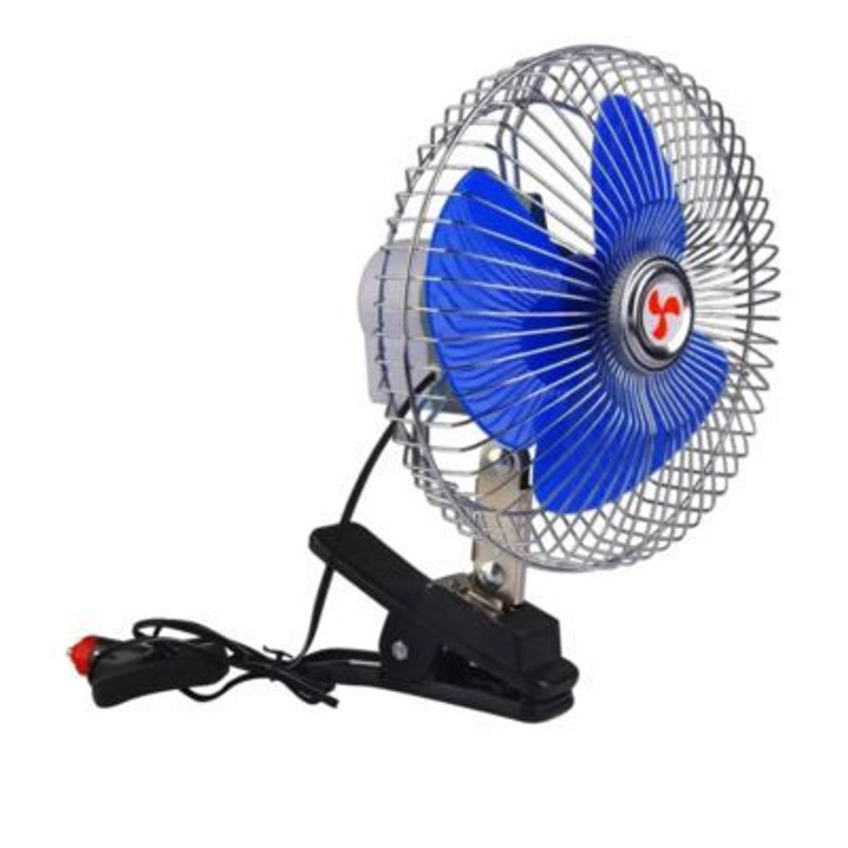GENERICO - Ventilador 8 pulgadas CROMADO 12V Cigarrera UNIVERSAL