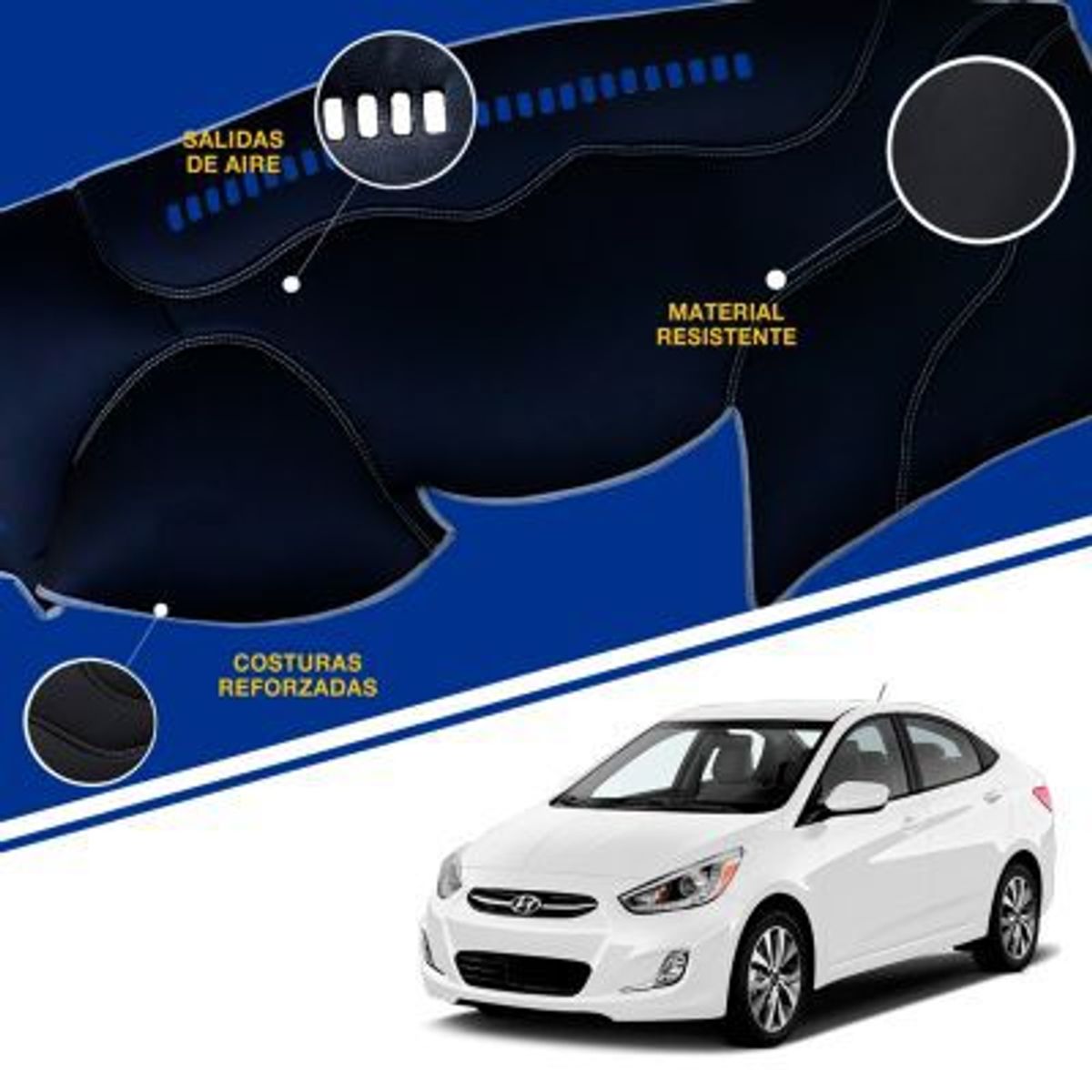 TECGO - PROTECTOR TAPETE DE TABLERO TIPO HYUNDAI ACCENT 2012