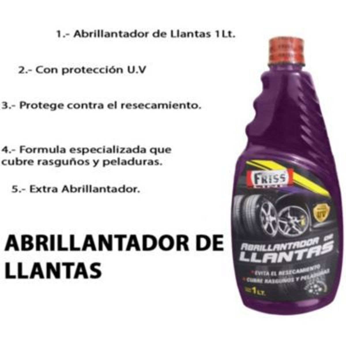 GENERICO - Silicona abrillantador de llantas friss 1ltr neumáticos