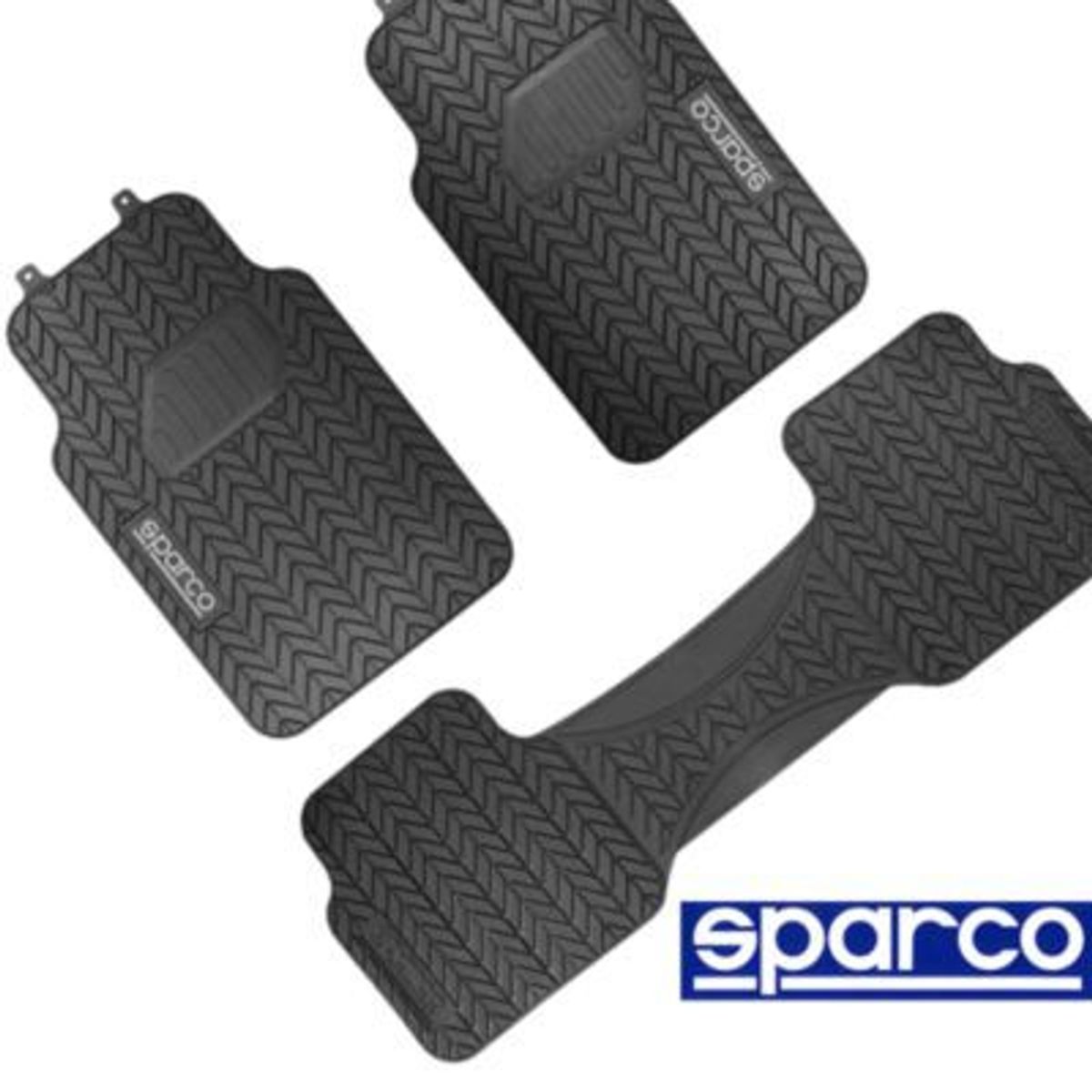 SPARCO - PISO 3 PIEZAS  SPARCO NEGRO PVC/FUNDA/PROTECTOR/SUELO