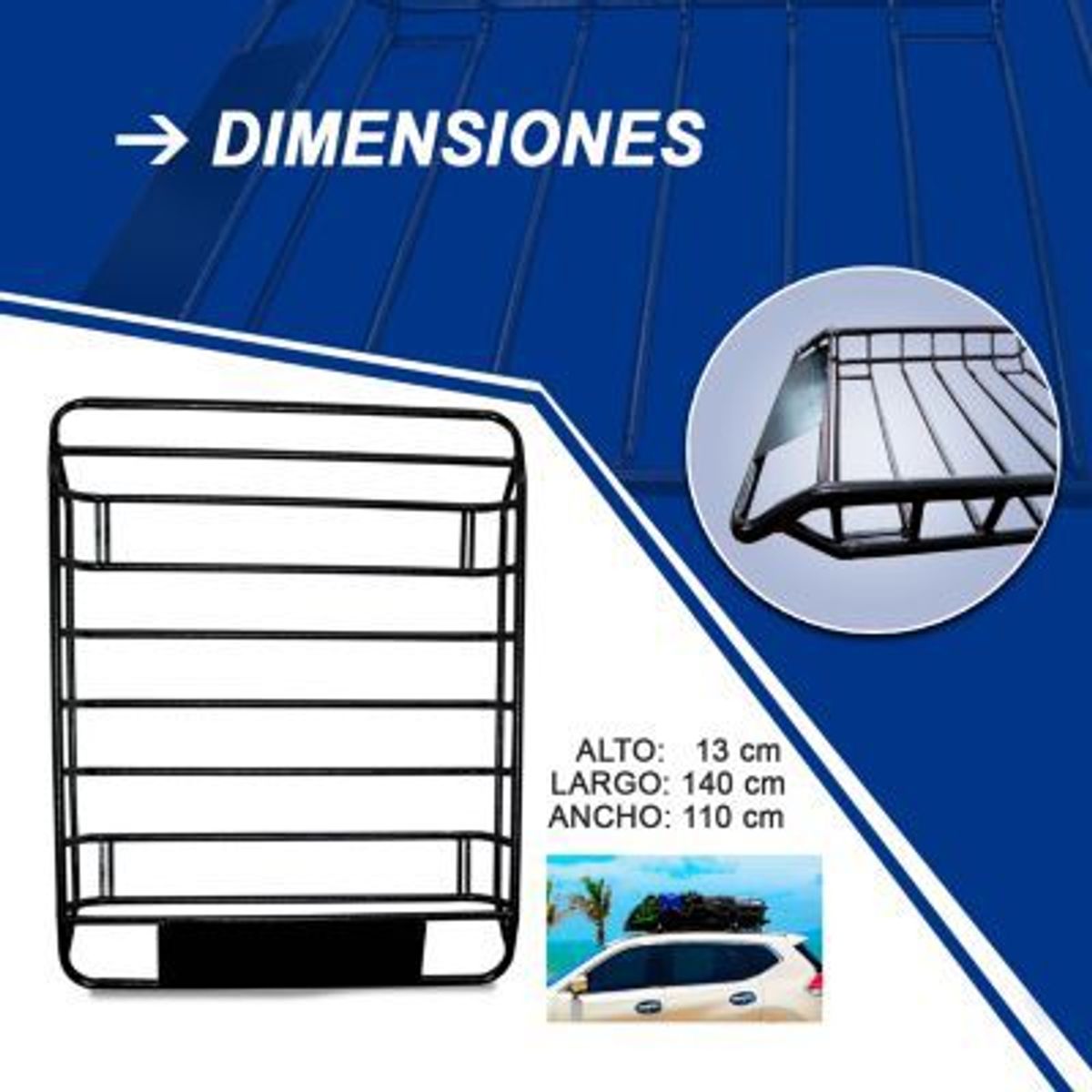 GENERICO - Parrilla Porta Equipaje 140cm Para Auto Y Camioneta