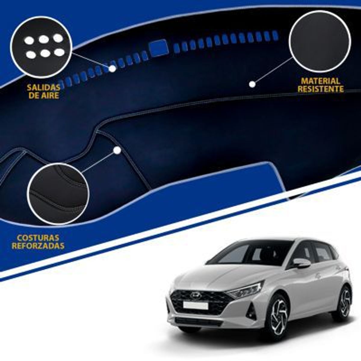 TECGO - PROTECTOR TAPETE DE TABLERO TIPO HYUNDAI I20 - 2021