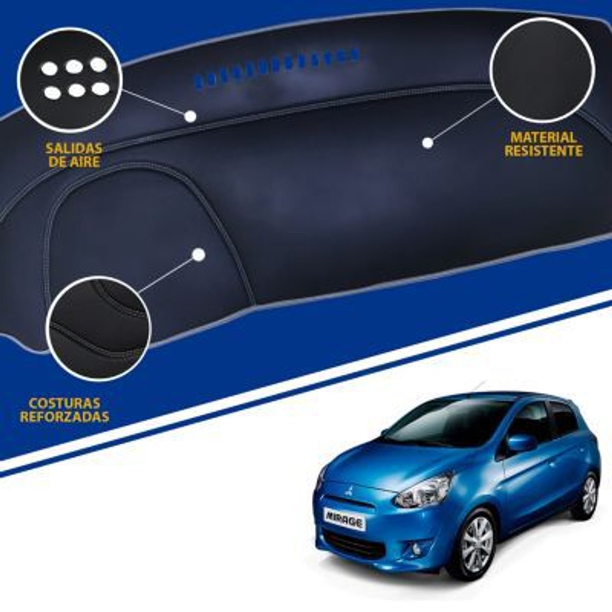 TECGO - PROTECTOR TAPETE DE TABLERO TIPO MITSUBISHI MIRAGE 2014