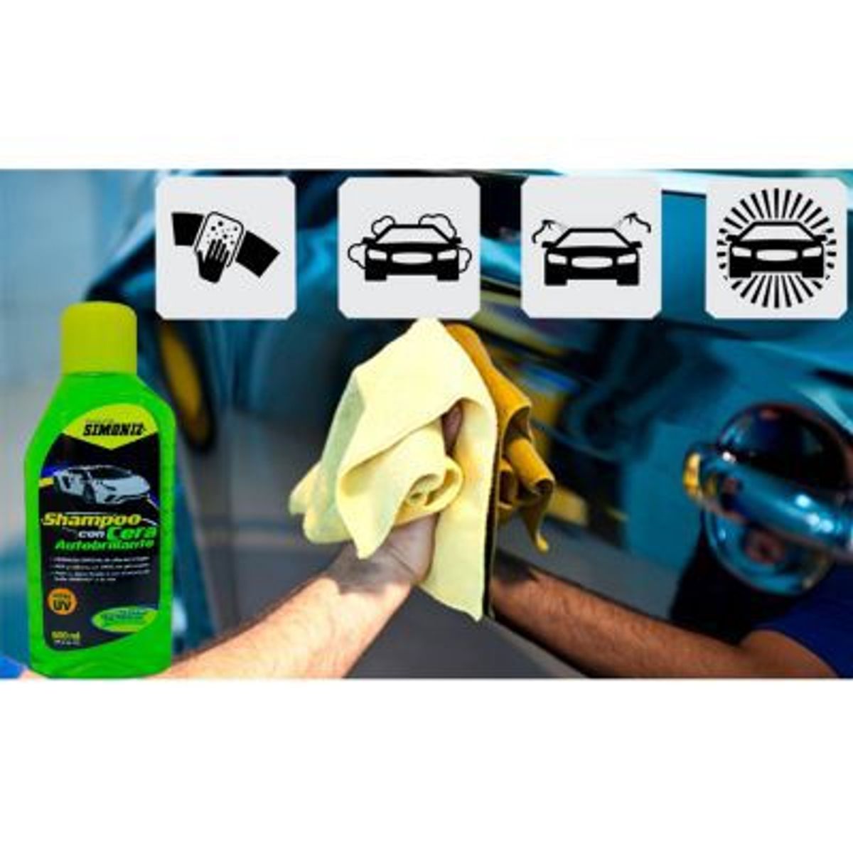 GENERICO - Shampoo de auto con cera 600ml simoniz lavado limpieza
