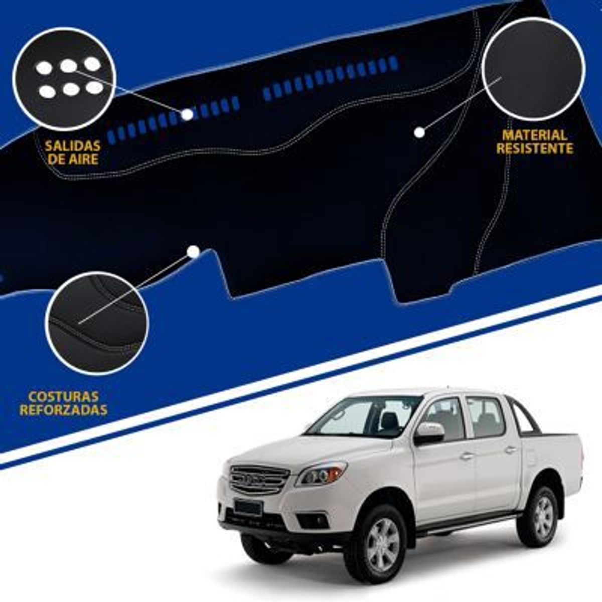 TECGO - PROTECTOR TAPETE DE TABLERO TIPO JAC T6 PICK UP 2023