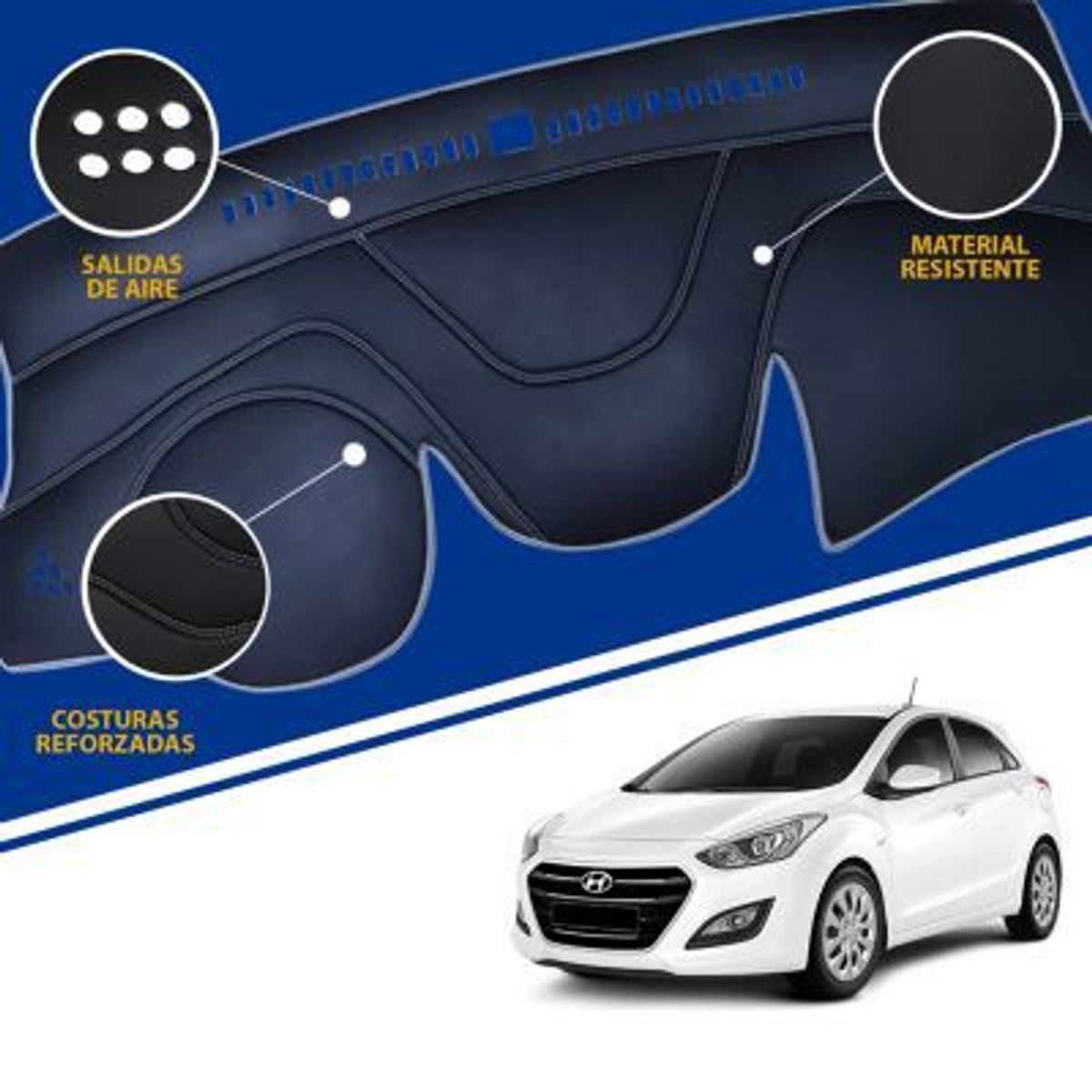 TECGO - PROTECTOR TAPETE DE TABLERO TIPO HYUNDAI I30 - 2016
