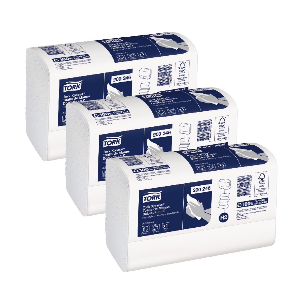 TORK - Papel Toalla Interfoliada Tork Xpress® 3 paq x 150 hojas