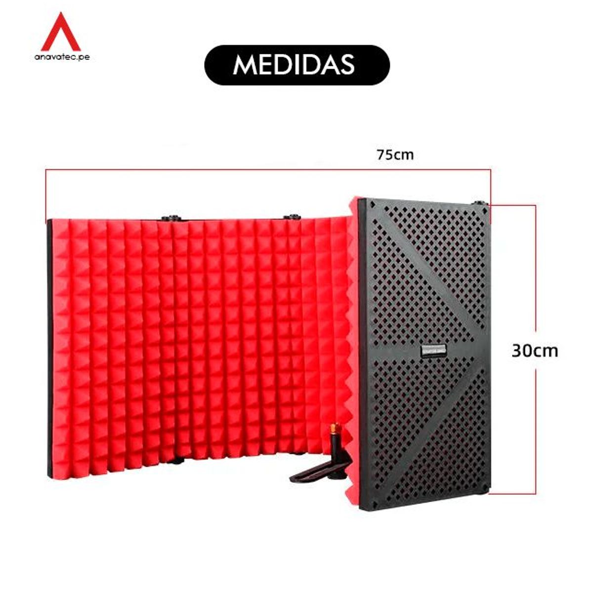 KREED - Filtro para Micrófono Escudo de Aislamiento Acústico 5 puertas - Rojo