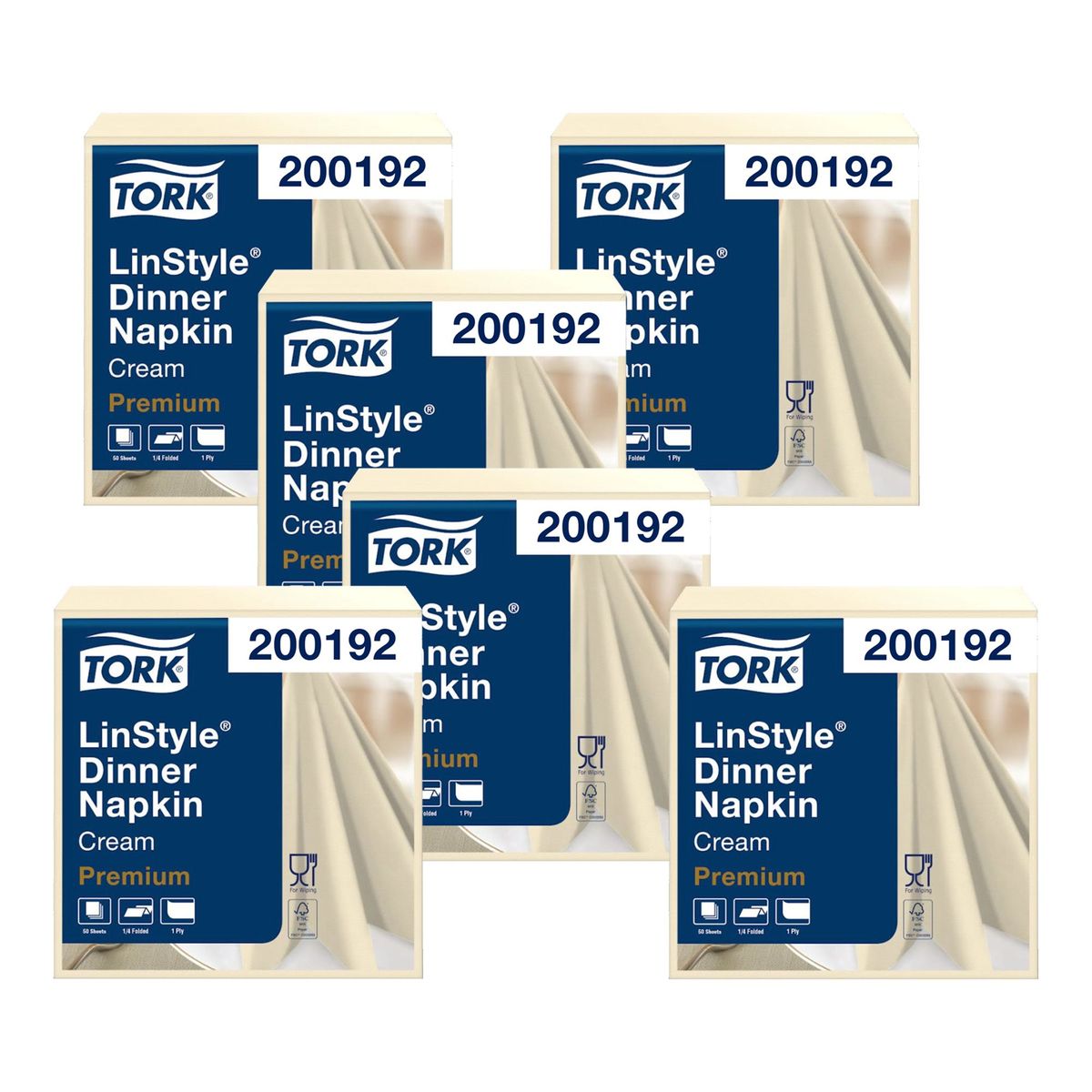 TORK - Servilleta Tipo Tela Tork Linstyle Crema 6 paq x 50un