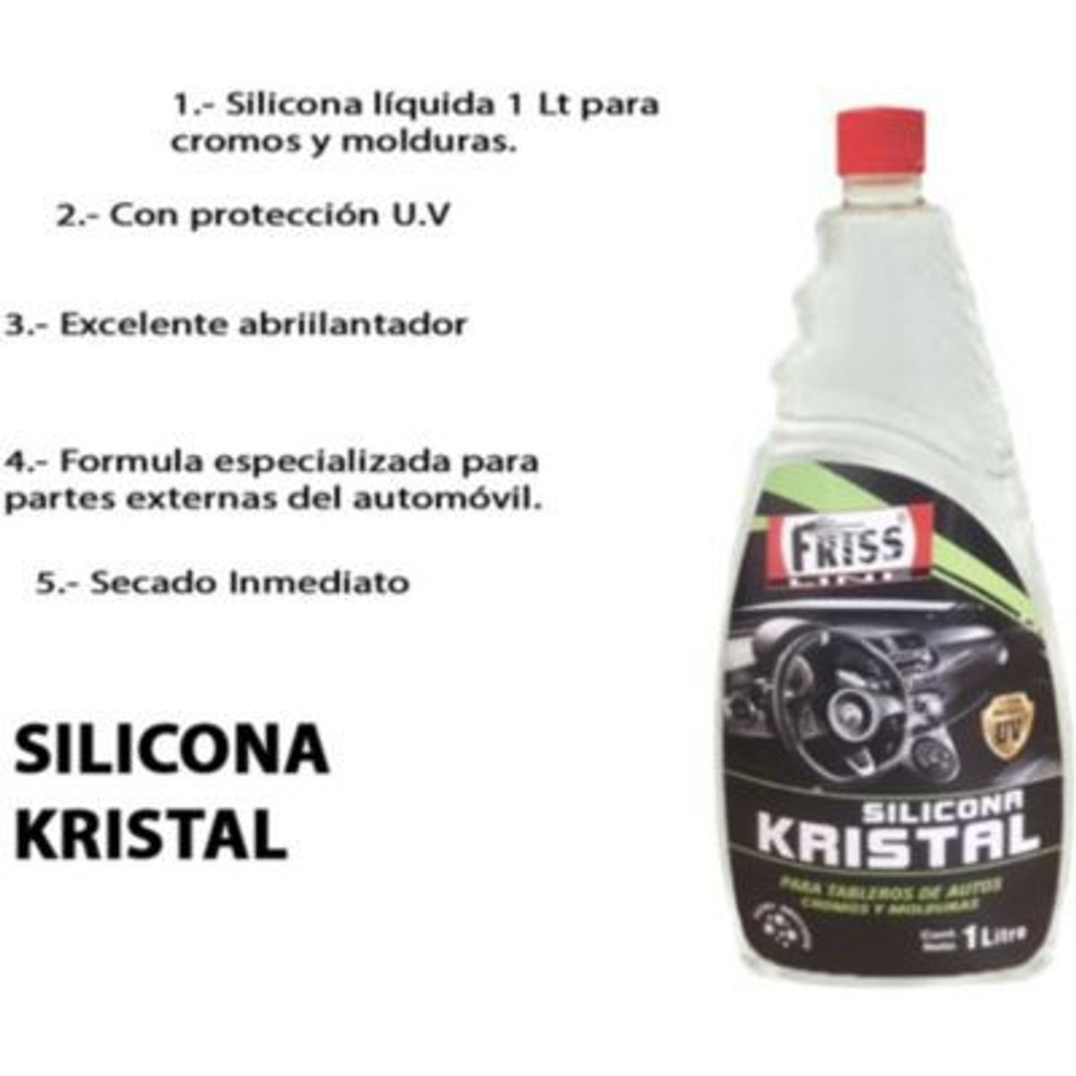 GENERICO - Silicona de auto friss 1 ltr. /transparente/brillo/limpieza