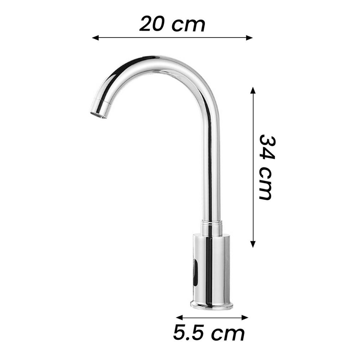 EXORIAM - Griferia Con Sensor Automatico Cuello De Ganso Bronce Cromado