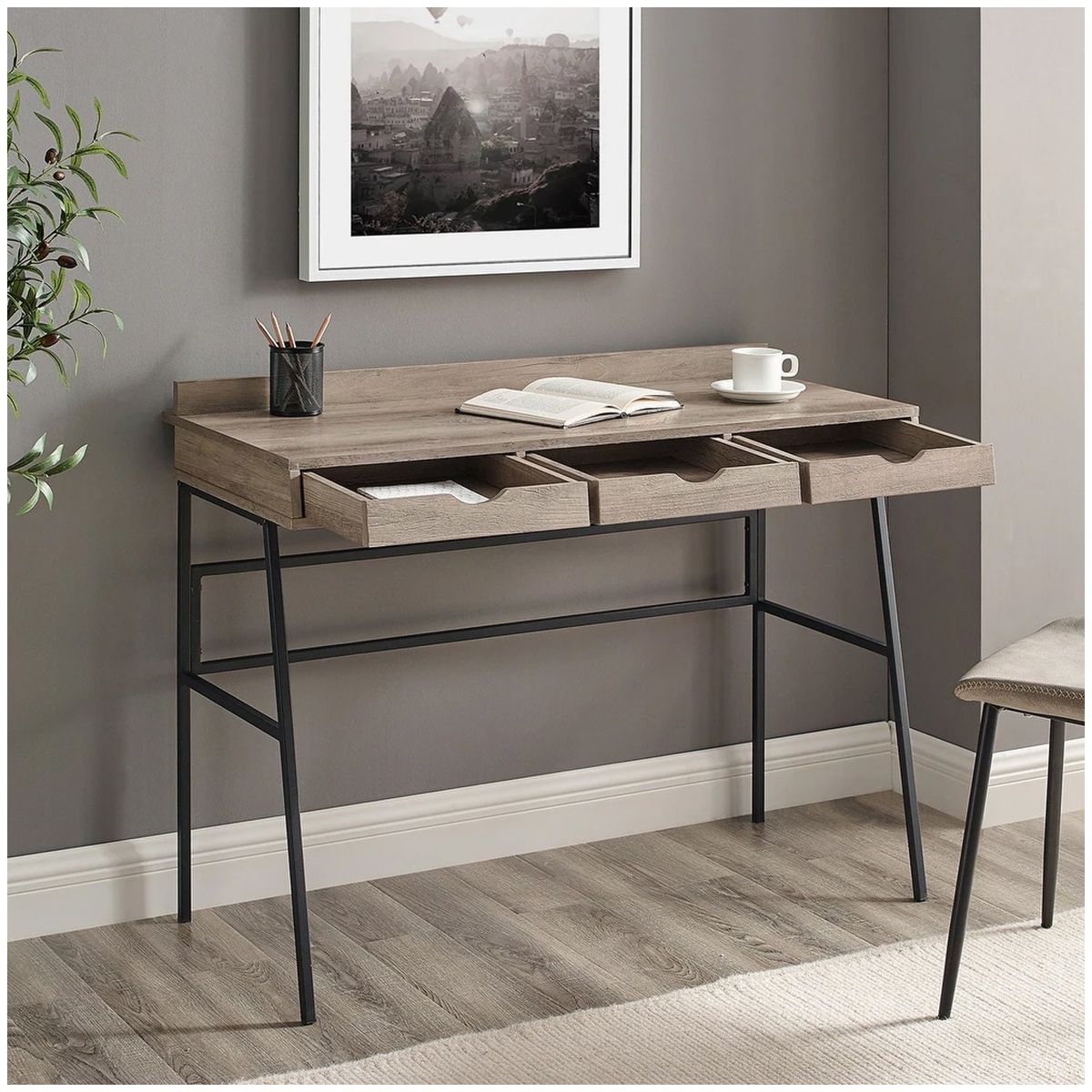 VENTITAS HOME - Escritorio Industrial Lucas Ventitas Home Ceniza