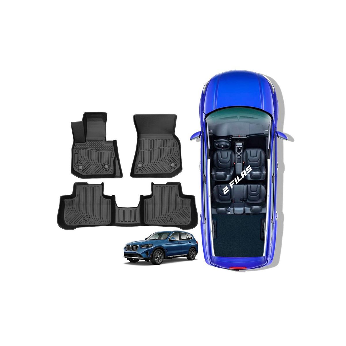 GENERICO - PROTECTOR CUBRE PISO 5D TPE BMW X3 2018-2021