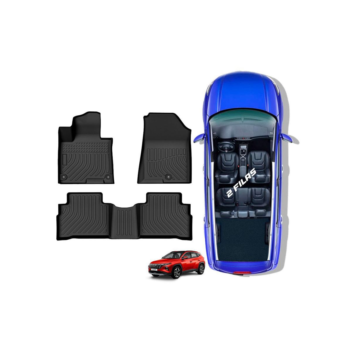 GENERICO - PROTECTOR CUBRE PISO 5D TPE HYUNDAI TUCSON 2023