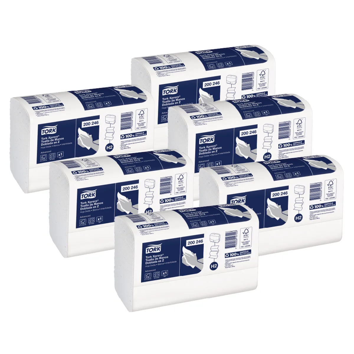 TORK - Papel Toalla Interfoliada Tork Xpress® 6 paq x 150 hojas