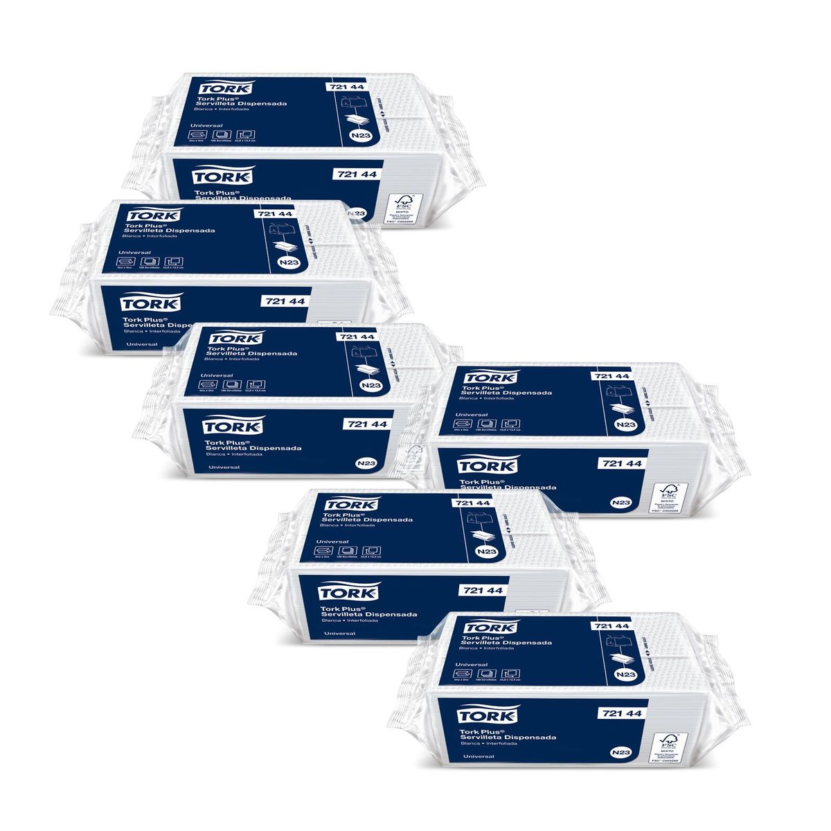 TORK - Servilleta Plus Tork Hoja Simple Blanca 6 paq x 100un