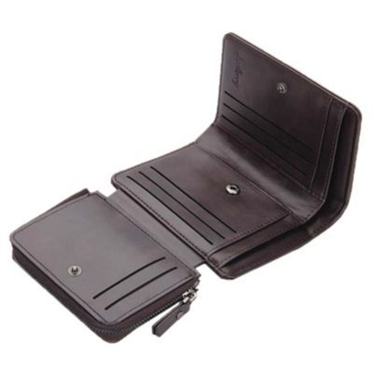 BAELLERRY - Billetera Hombre de Cuero Baellerry Tarjetero y Monedero Negro Marrón