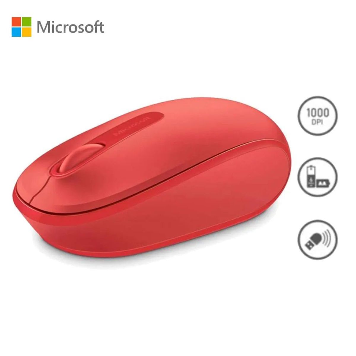 MICROSOFT - MOUSE MICROSOFT MOBILE 1850 WIRELESS ROSADO ROJO