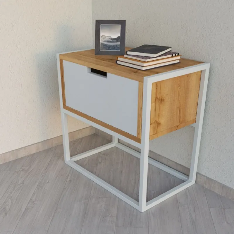 GENERICO - Velador Industrial Labina Duna con Blanco Coricha Home