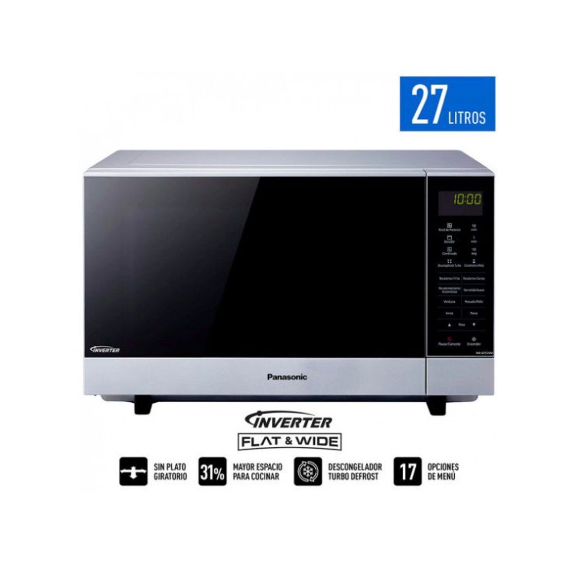 PANASONIC - Horno Microondas Panasonic NN-SF564MRPM 27 Litros Silver