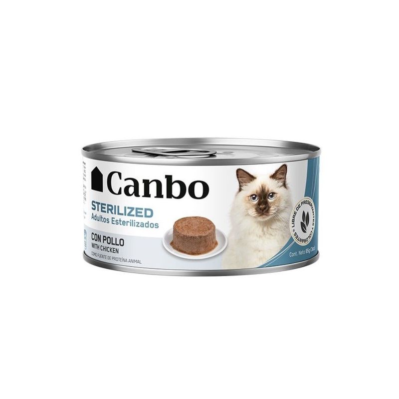 CANBO - Canbo Gatos Paté Lata Adultos Esterilizados con Pollo 85 gr