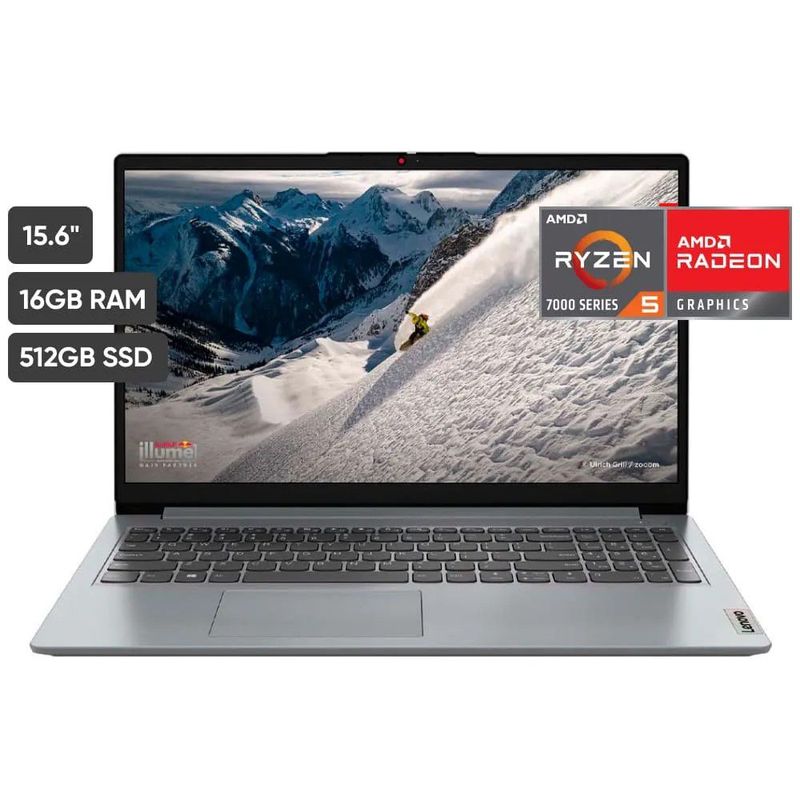 LENOVO - Laptop Lenovo Ideapad 1 R5 7520U 16gb 512gb 15.6 Fhd Freedos  Grey
