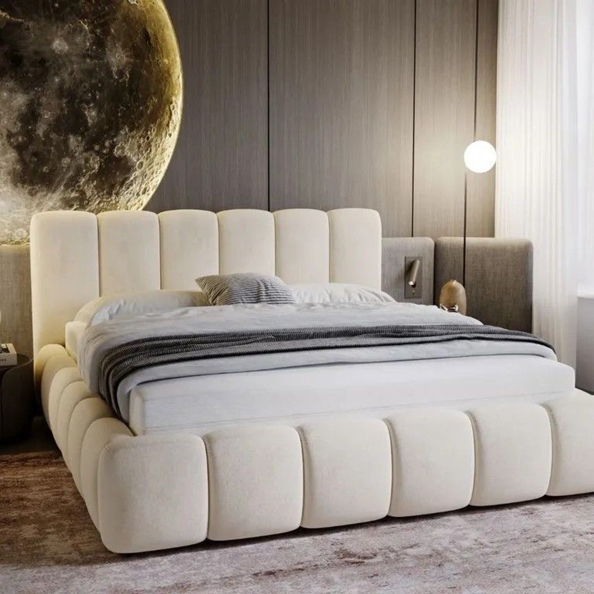 GENERICO - Cama Box Tarima Zafiro Crema Queen La Industria