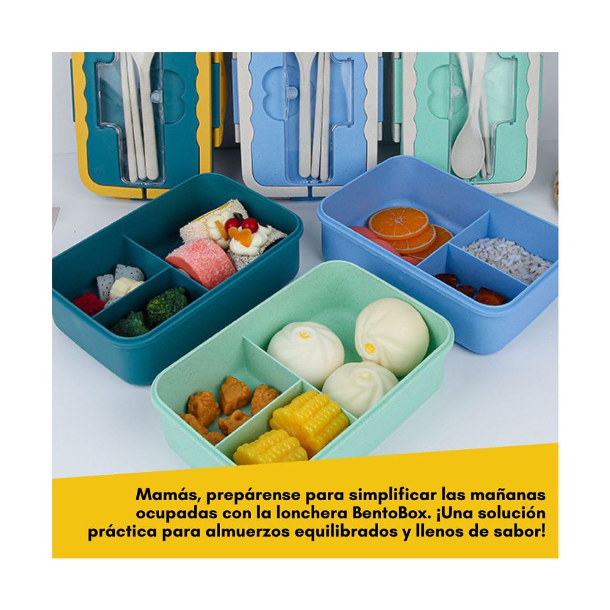 KAST PE - Taper con 3 divisiones para una lonchera saludable