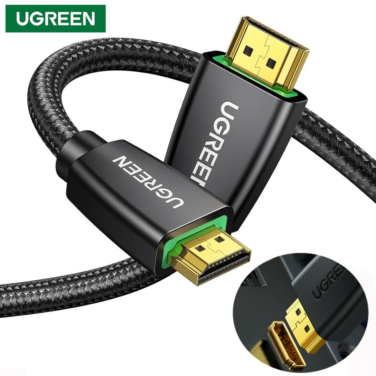 UGREEN - Cable HDMI 2.0 4k 60hz UGREEN Nylon trenzado 2 Metros 3D Ultra HD