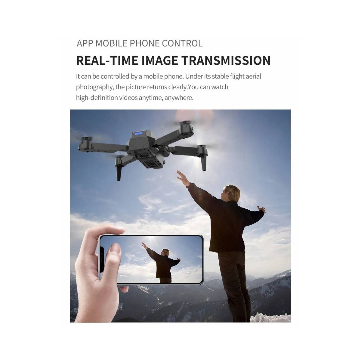 GENERICO - DRONE E88 CON CAMARA  CUATRO MOTORES.