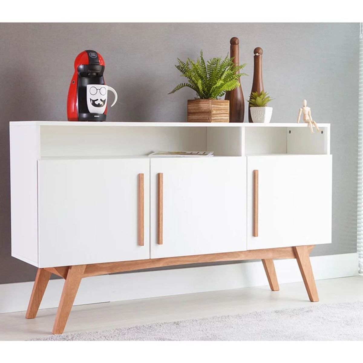 TU MESITA - Aparador funcional 3 puertas Joaquin Color Blanco TU MESITA