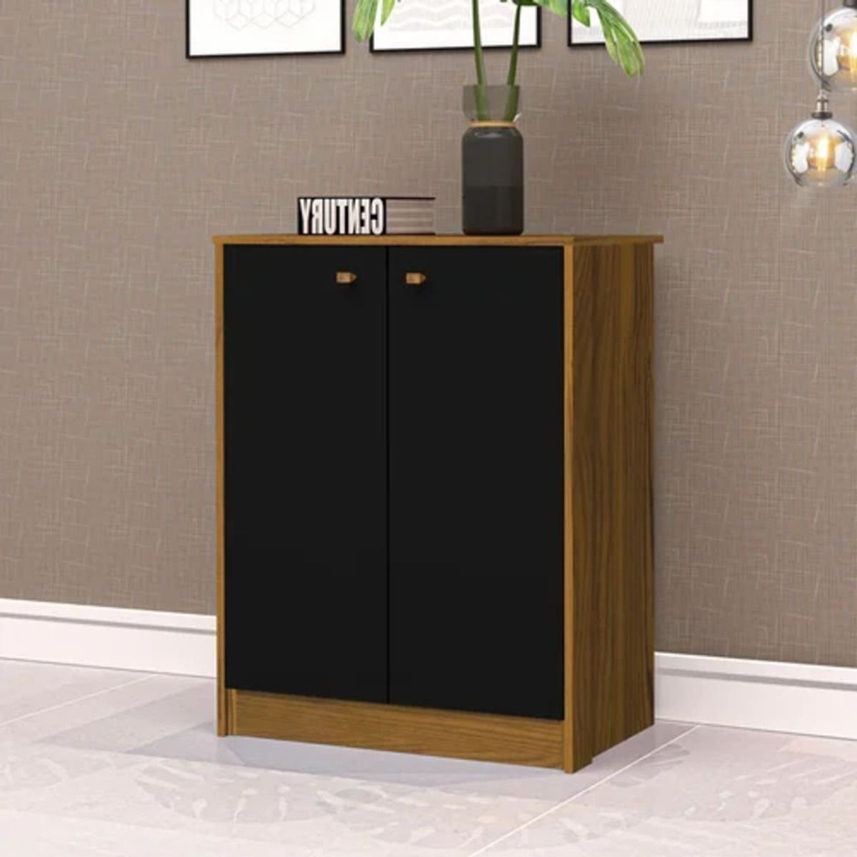 TU MESITA - Aparador recibidor Clásico 2 puertas Belagio color NegroDuna TU MESITA