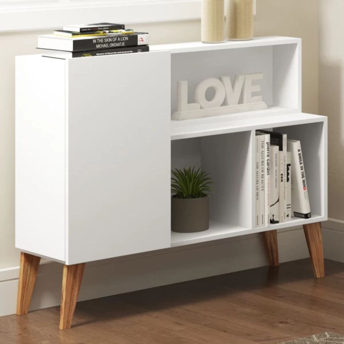 TU MESITA - Vitrina Recibidor 1 puerta Madrid color blanco TU MESITA