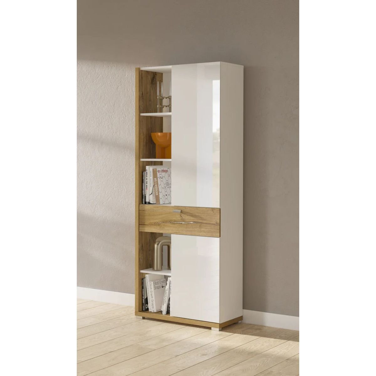 TU MESITA - Aparador alto 2 puertas 1 cajón Mistyc color BlancoDuna TU MESITA