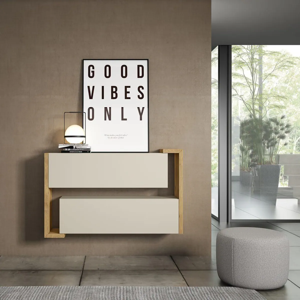 TU MESITA - Aparador Flotante moderno 2 puertas Ibiza color BlancoDuna TU MESITA