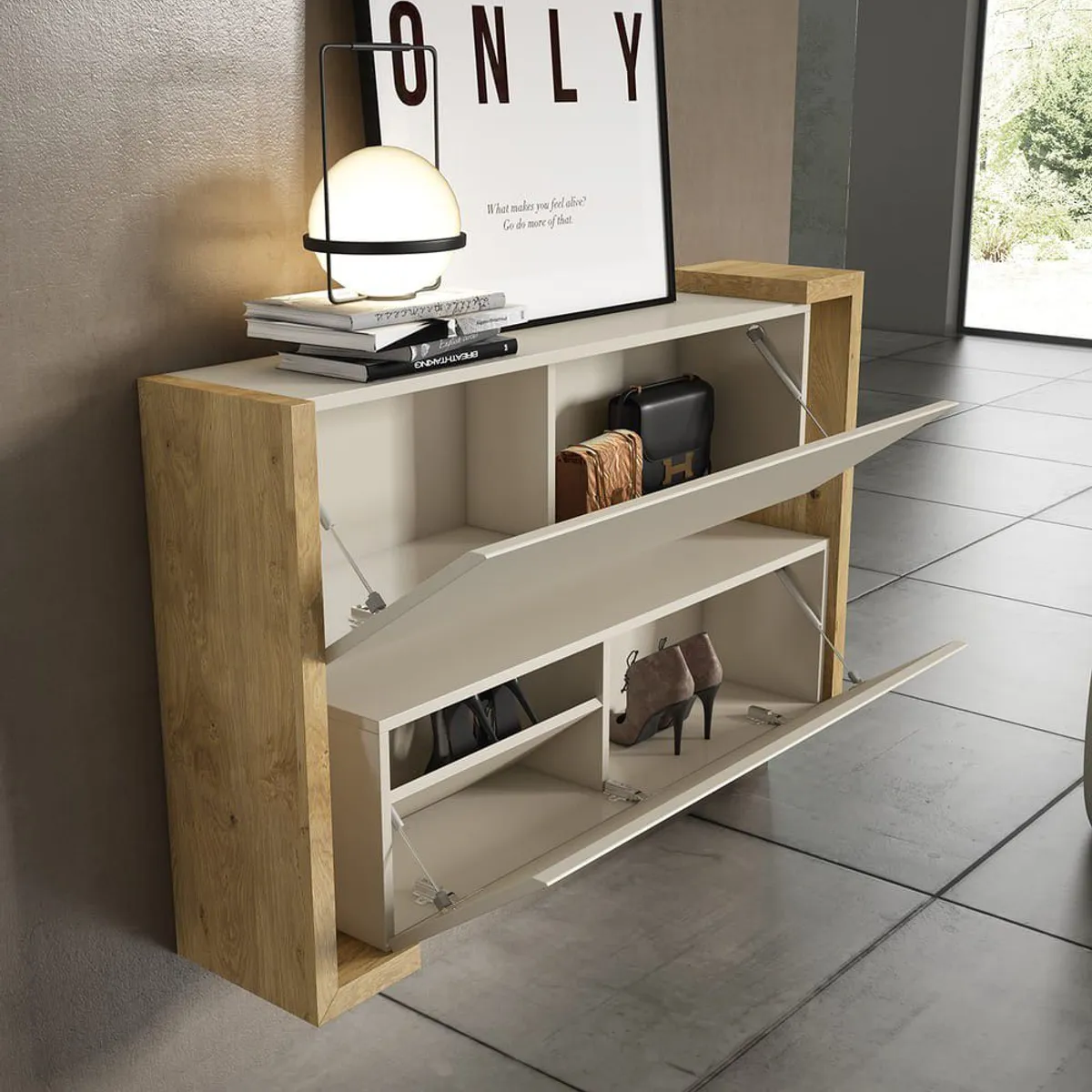 TU MESITA - Aparador Flotante moderno 2 puertas Ibiza color BlancoDuna TU MESITA