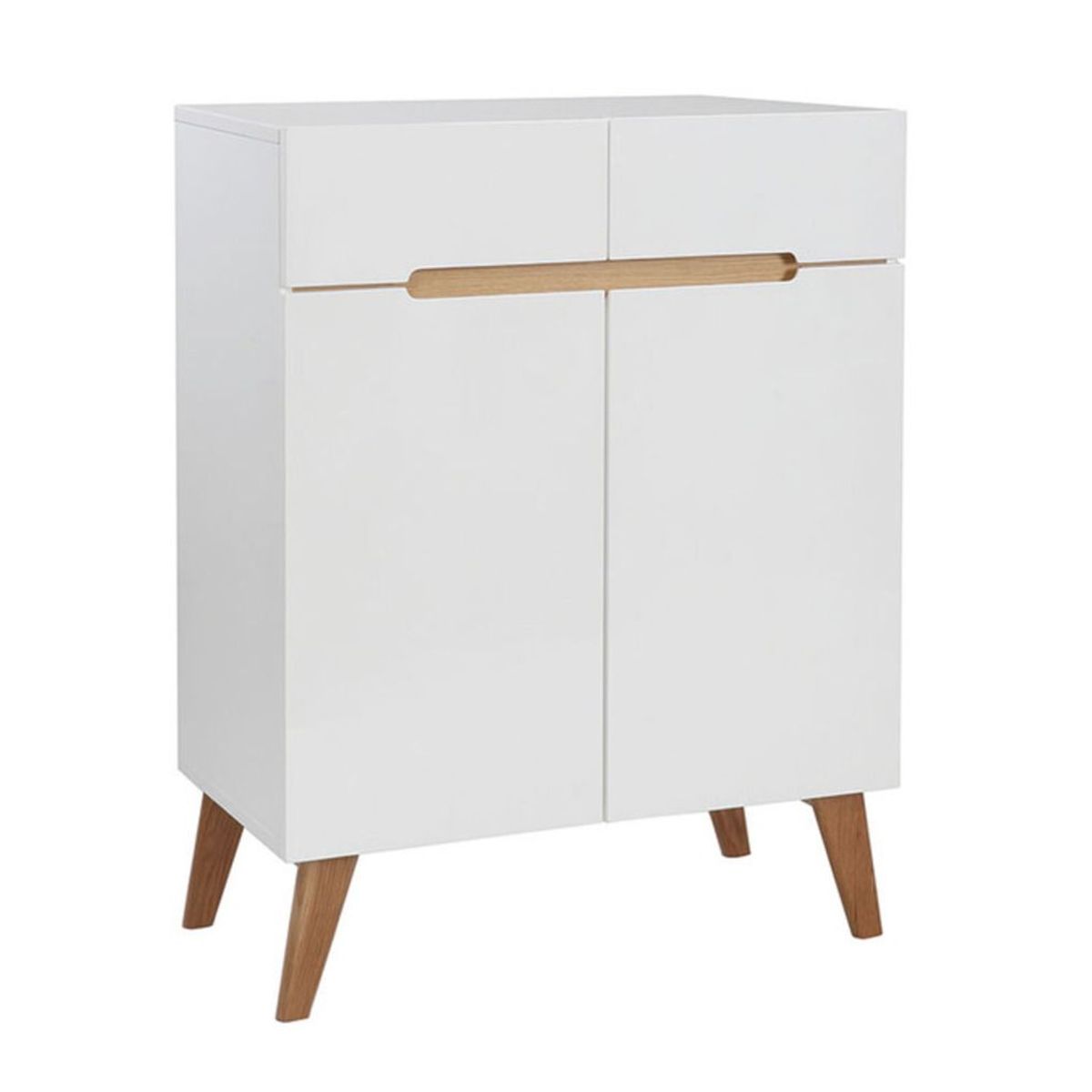 TU MESITA - Recibidor Moderno 2 cajones 2 puertas Benjamin color Blanco TU MESITA