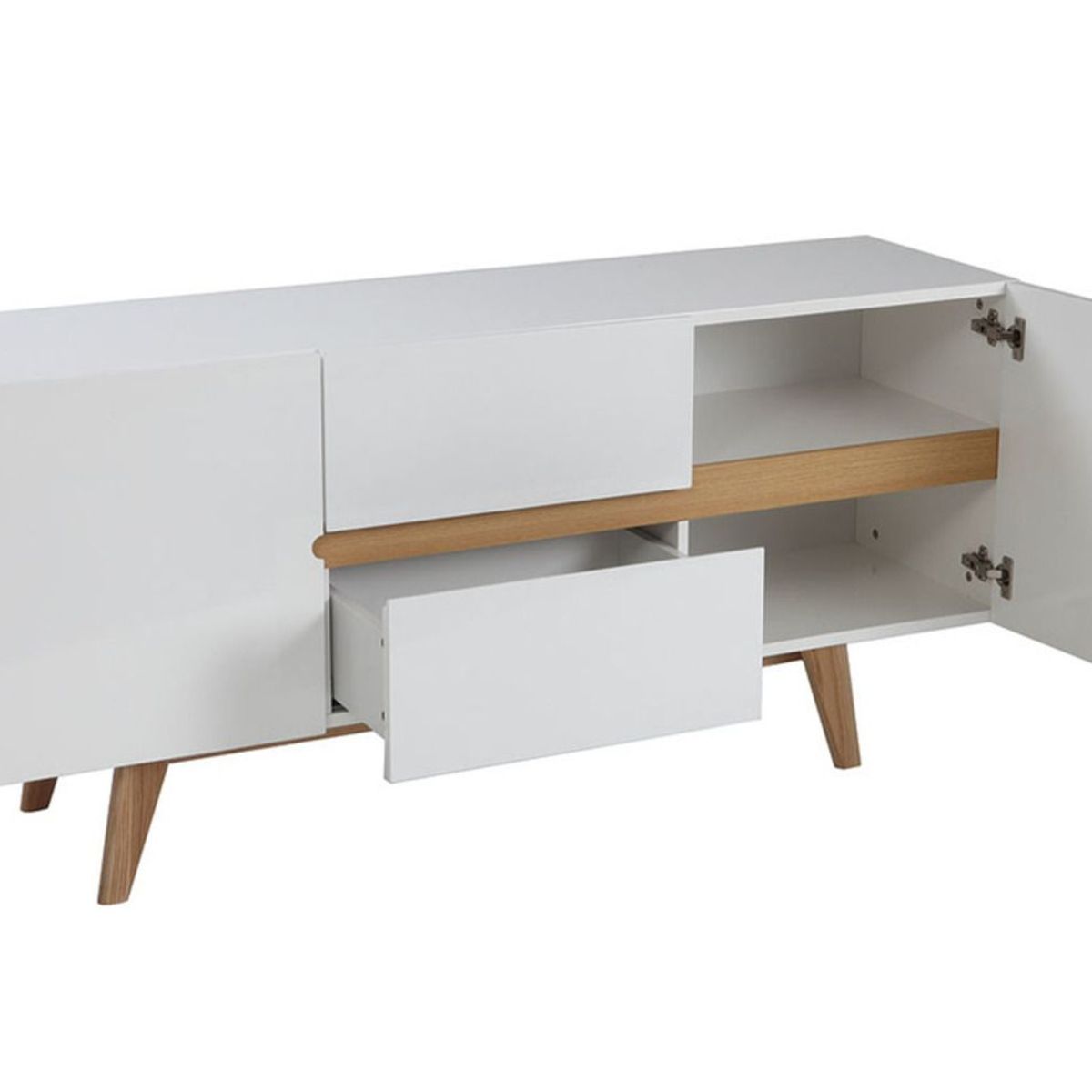 TU MESITA - Aparador Moderno 2 puertas 2 cajones Milano color Blanco TU MESITA