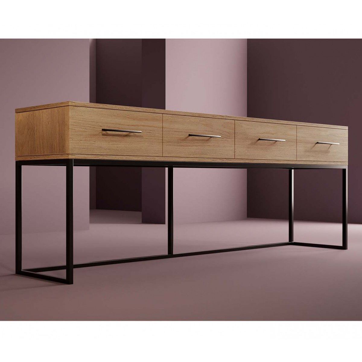 TU MESITA - Aparador Industrial moderno 4 cajones Maicol color Duna TU MESITA